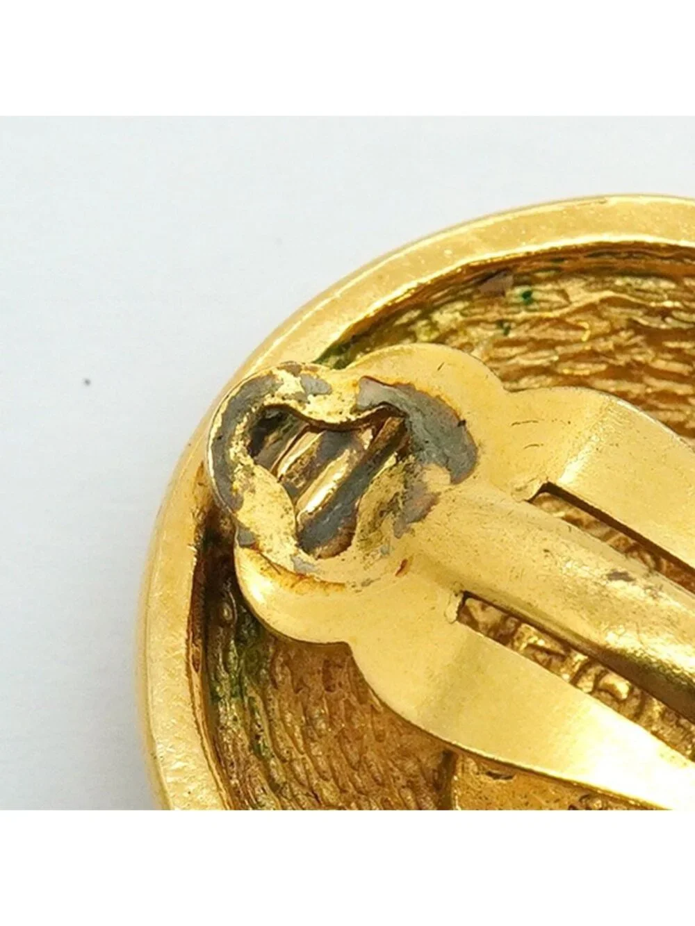 Chanel Earrings Vintage CC Logo Quilted Round